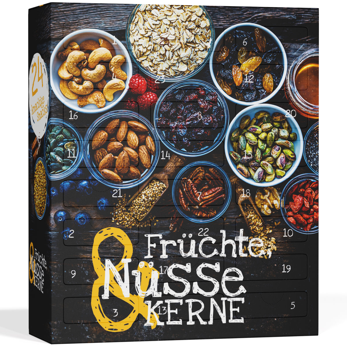 BOXILAND® Früchte Nüsse & Kerne Adventskalender 2026 Bio 24 Snacks Nussmix
