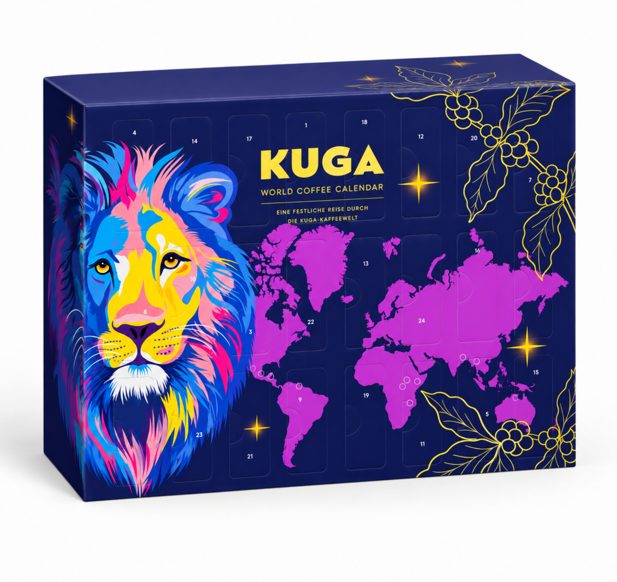 BOXILAND® Gemahlener Kaffee Adventskalender 2026 – 24 Sorten Fairtrade