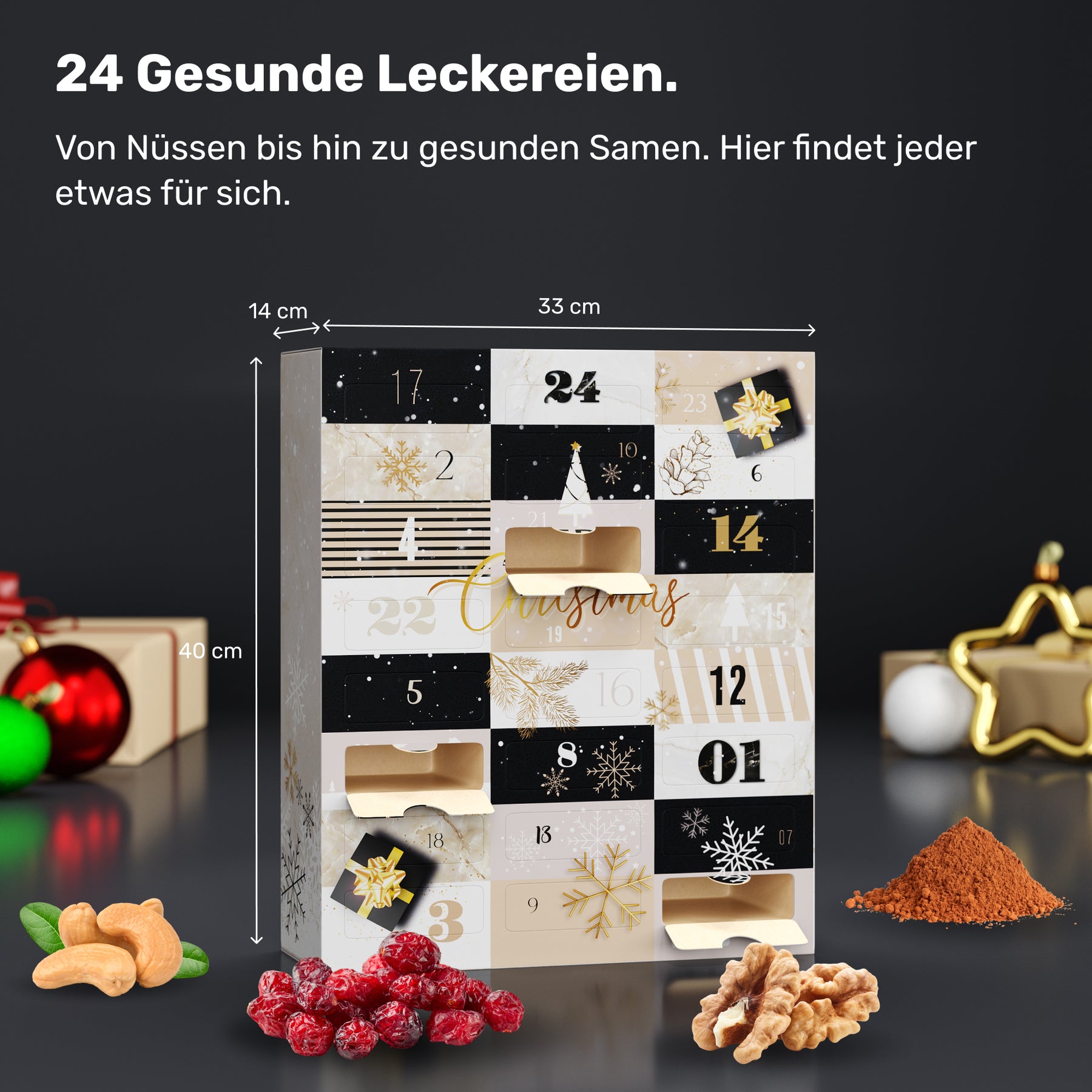 BOXILAND® Bio Adventskalender „Gesund durch den Winter“ – 24 × Superfoods, Kräuter & Tees – Gesunder Weihnachtskalender 2025 – Handverpackt in DE