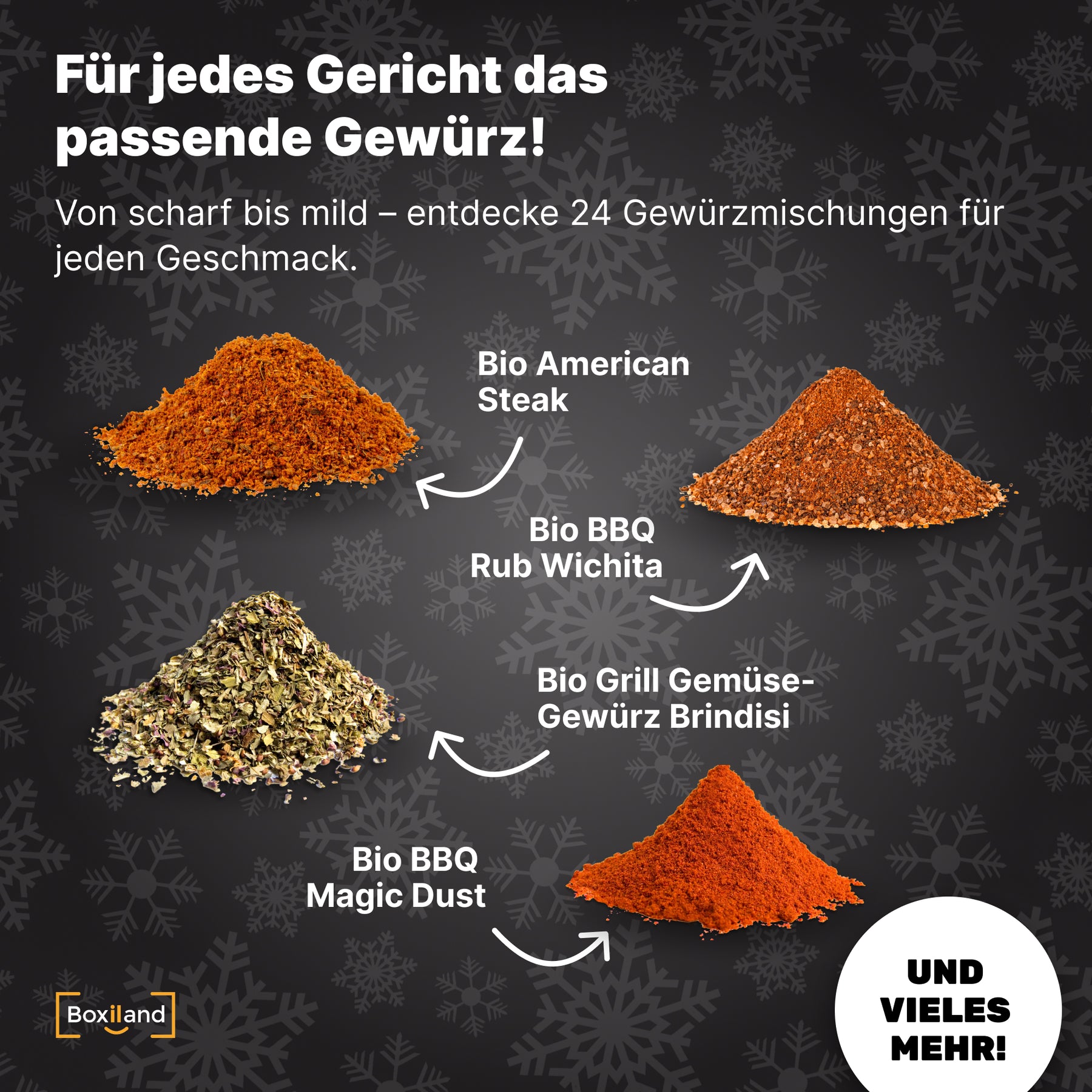 BOXILAND® BIO BBQ Adventskalender 2025 – 24 Premium-Gewürze für Grillfreunde | Edler Weihnachtskalender für Männer, Barbecue-Fans & Genießer | Geschenk zu Weihnachten