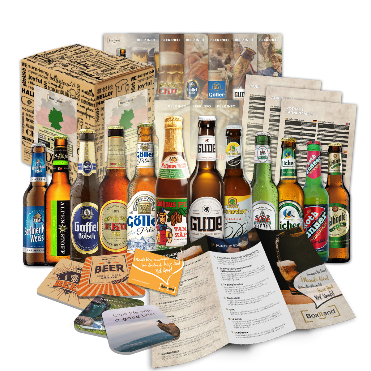 12 Bier Spezialitäten aus Deutschland (Die besten deutschen Biere) als Probierpaket zum Verschenken in Geschenkverpackung 12 x 0,33l / romantisches Weihnachtsgeschenk Geschenk für Freund Ihn Mann Männer
