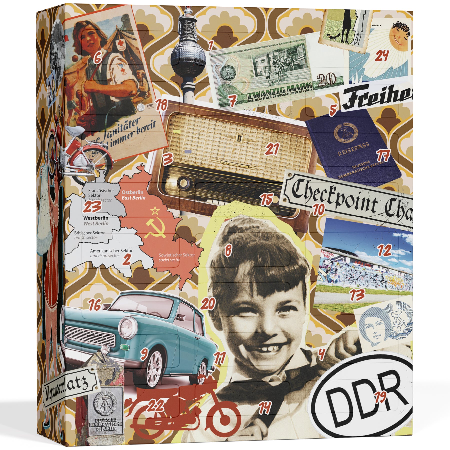BOXILAND® Ostalgie DDR Adventskalender 2026 mit 24 Ostsüßigkeiten Klassiker