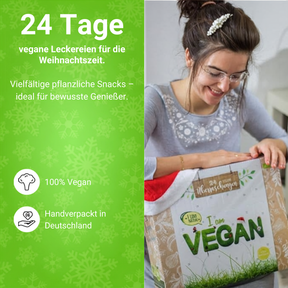 BOXILAND® Vegan Adventskalender 2026 Bio 24 pflanzliche Snacks Süßigkeiten