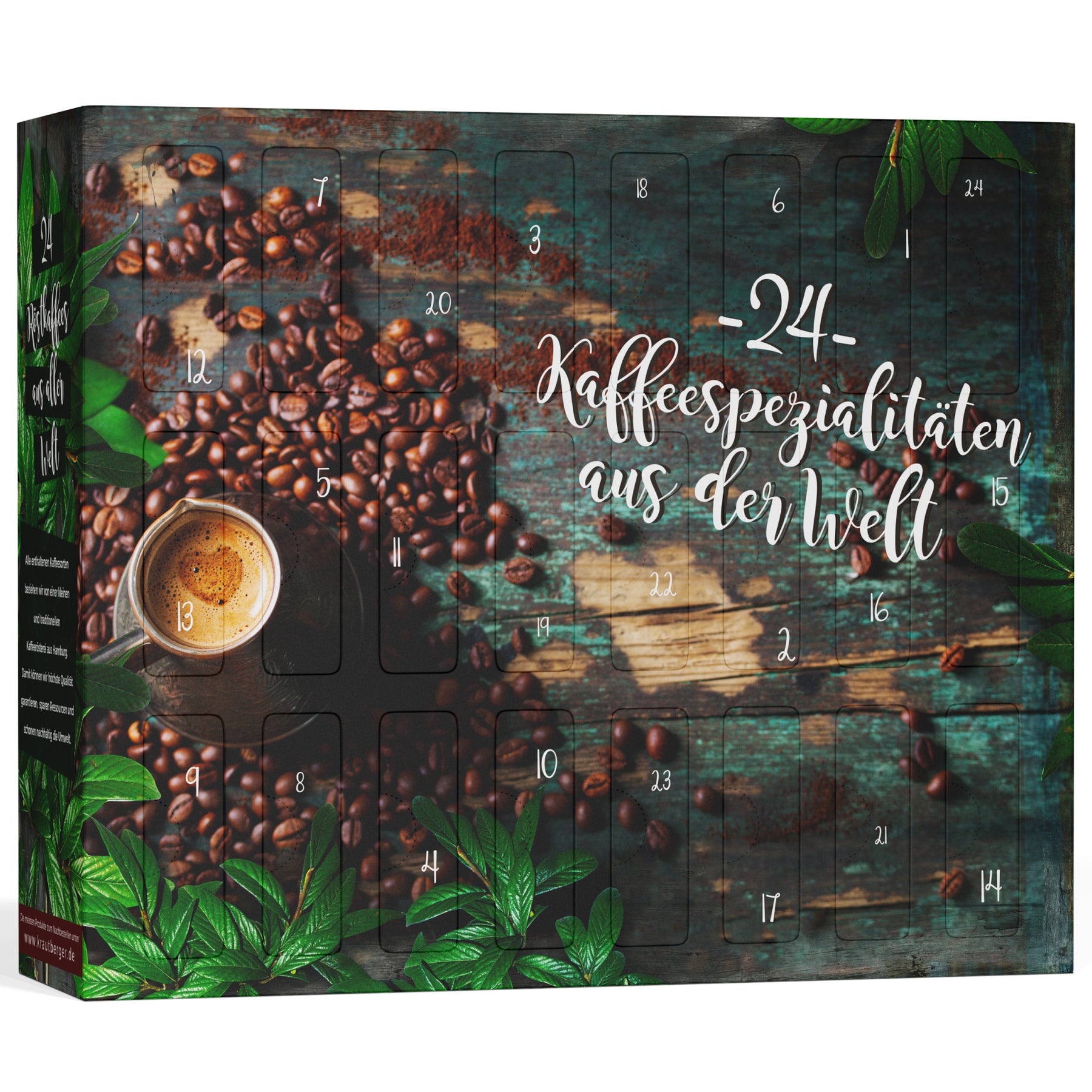 BOXILAND® Gemahlener Kaffee Adventskalender 2026 – 24 Sorten Fairtrade