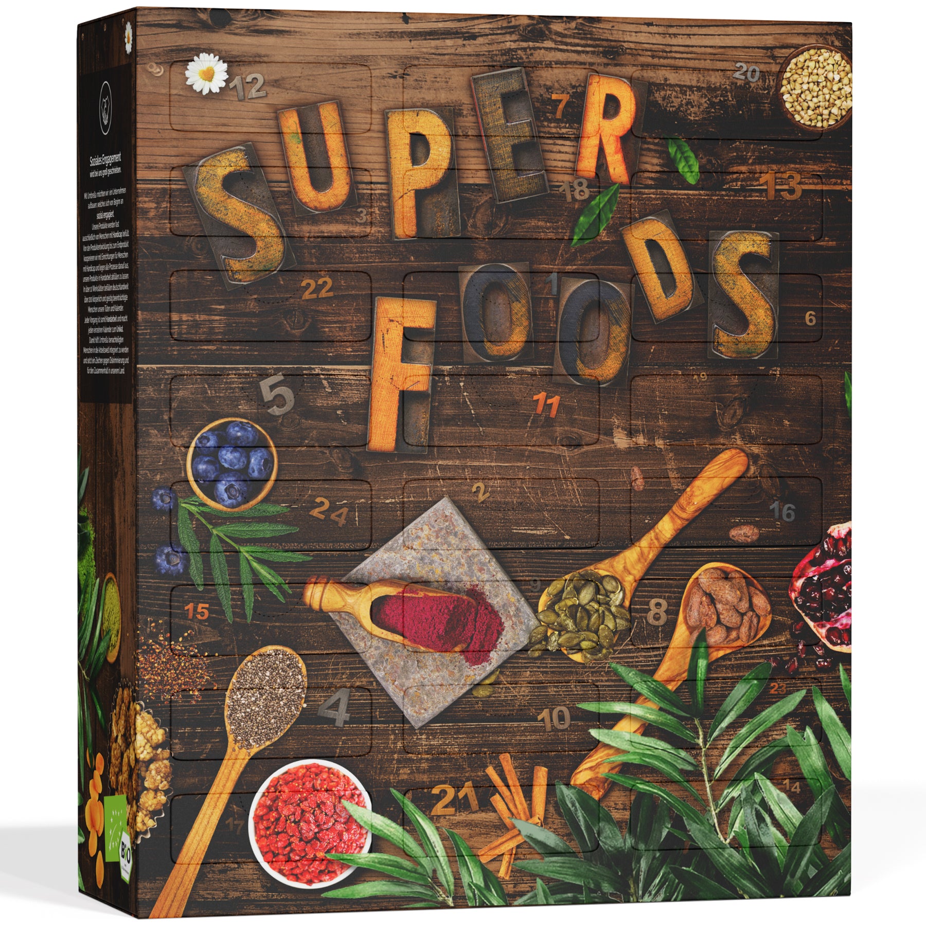 BOXILAND® Superfood Adventskalender 2026 Bio 24 Sorten Acai Chia Spirulina