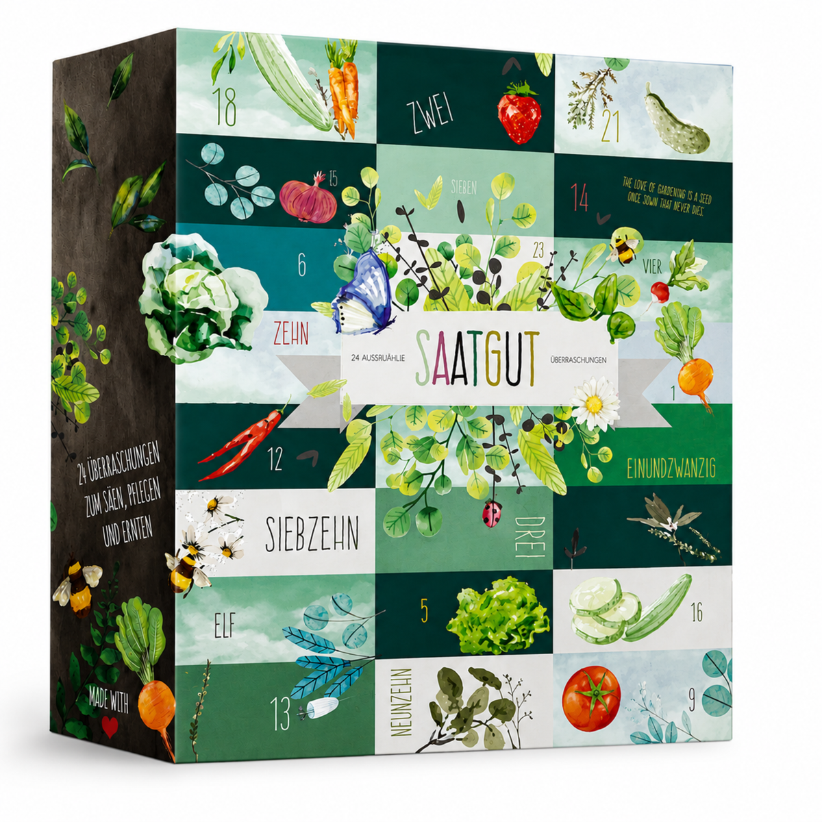 BOXILAND® Saatgut Adventskalender 2026 – 24 Sorten Gemüse Kräuter Obst