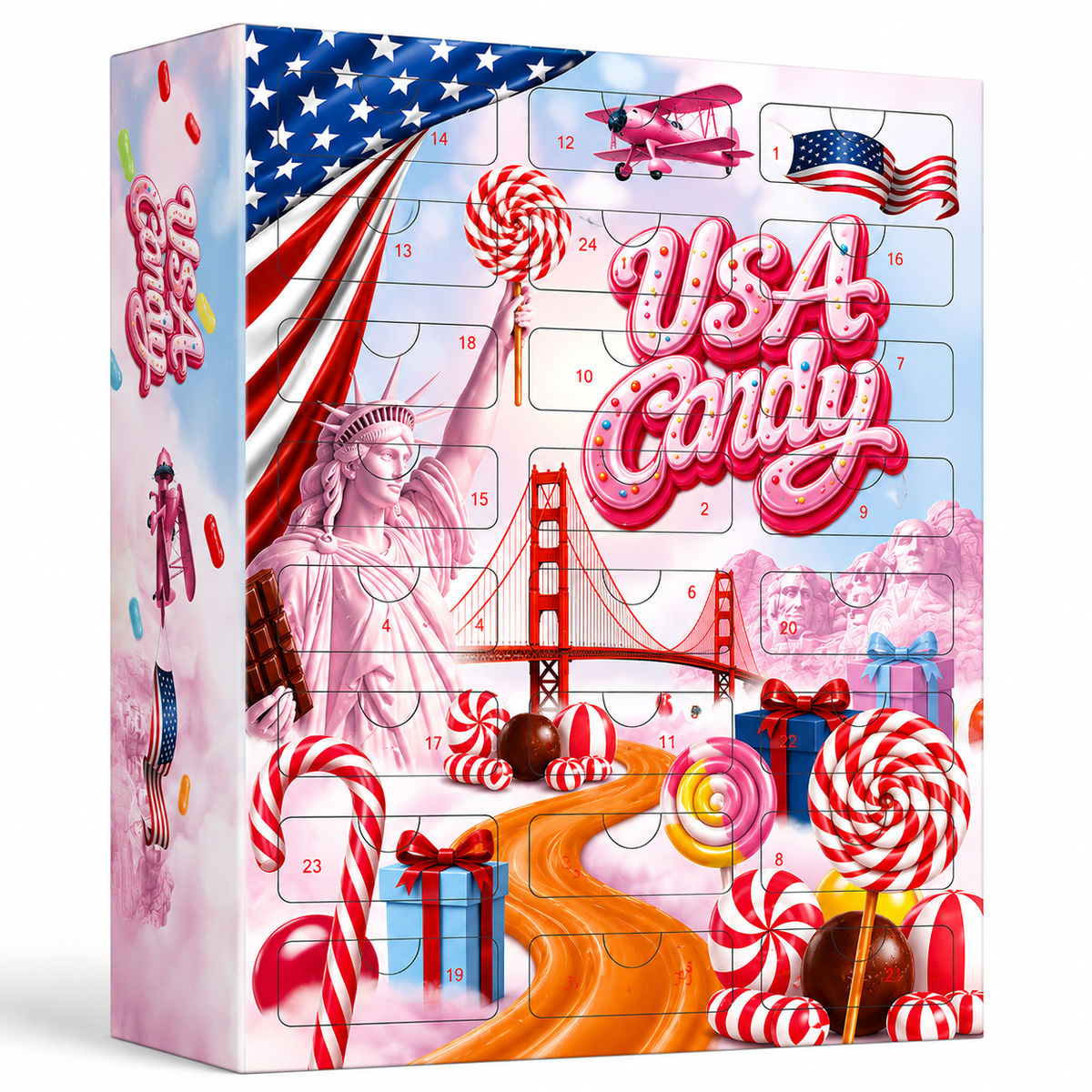 BOXILAND® US Sweets Adventskalender 2026 – 24 amerikanische Süßigkeiten USA