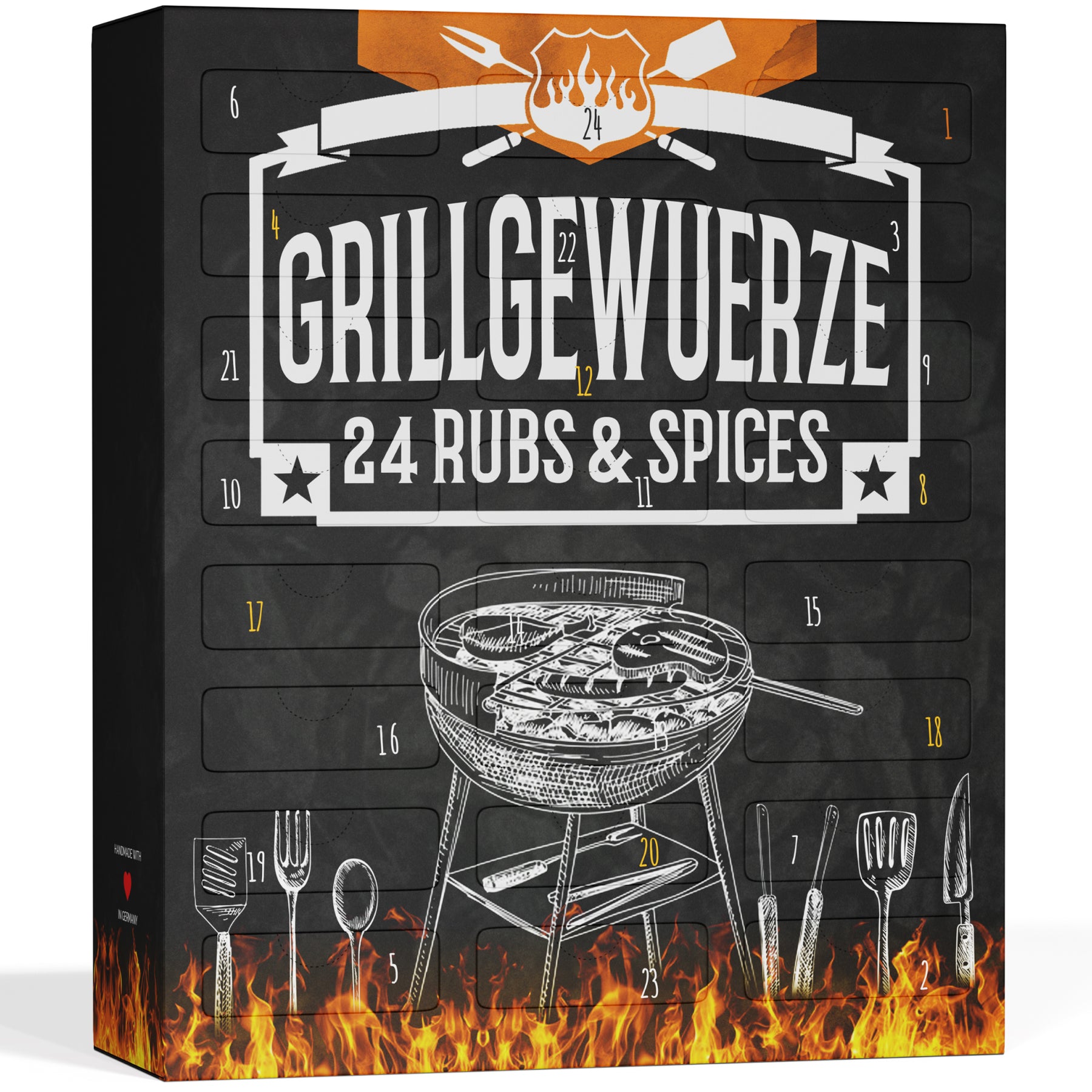 BOXILAND® BBQ Adventskalender 2026 – 24 Bio Grillgewürze & Rubs Gewürzsalze