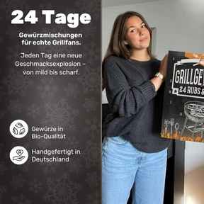 BOXILAND® BBQ Adventskalender 2026 – 24 Bio Grillgewürze & Rubs Gewürzsalze