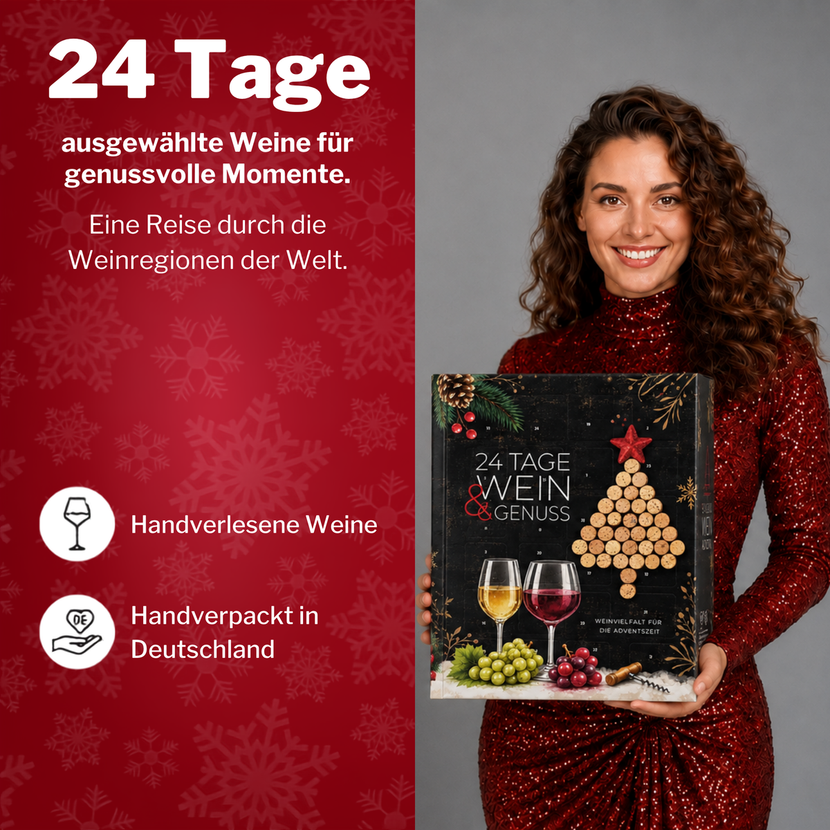 BOXILAND® Wein Adventskalender 2026 – 24 Weine 0,25 l Rotwein Weißwein Rosé