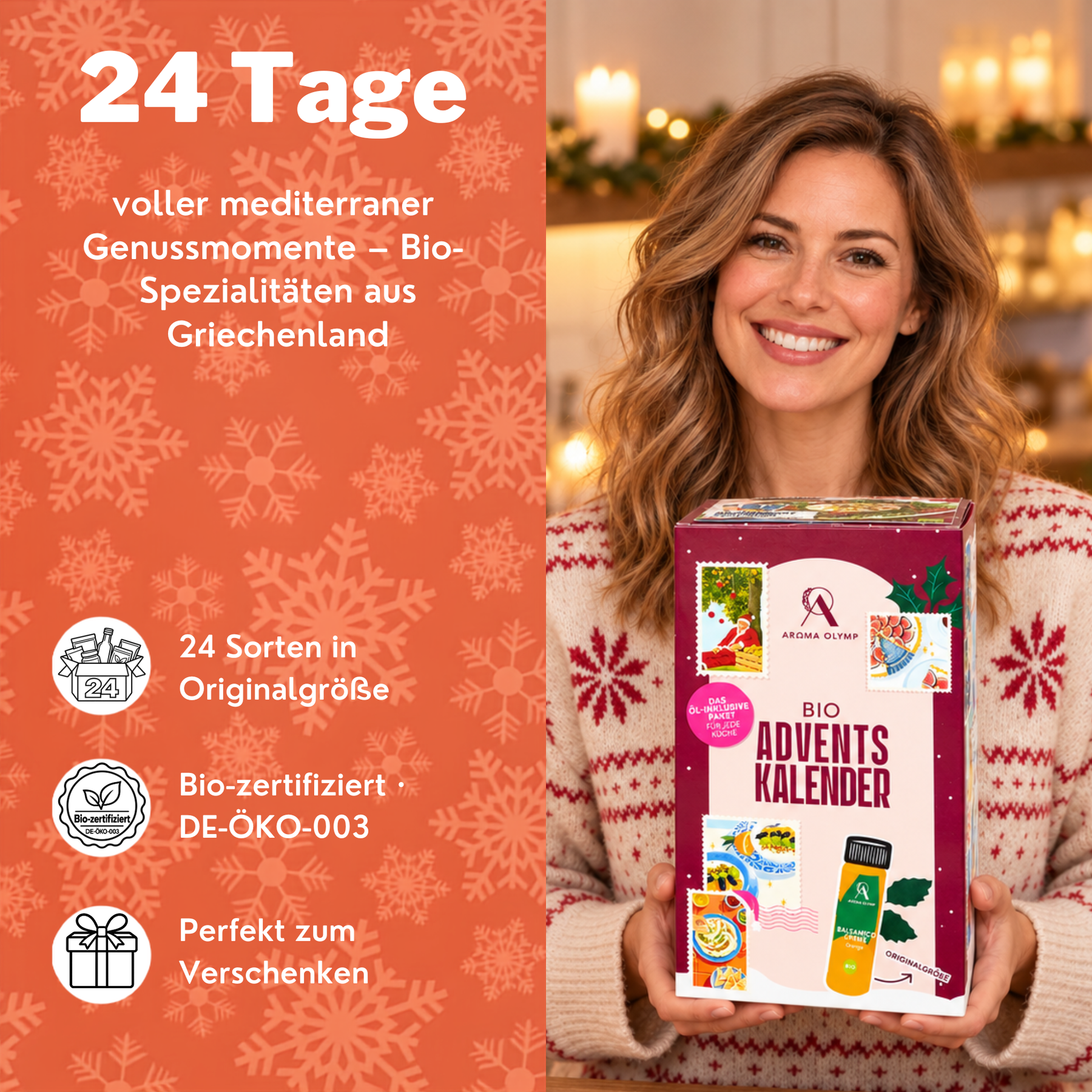 Bio Feinkost Adventskalender 2026 – 24 Türchen mit Balsamico,Olivenöl,Honig