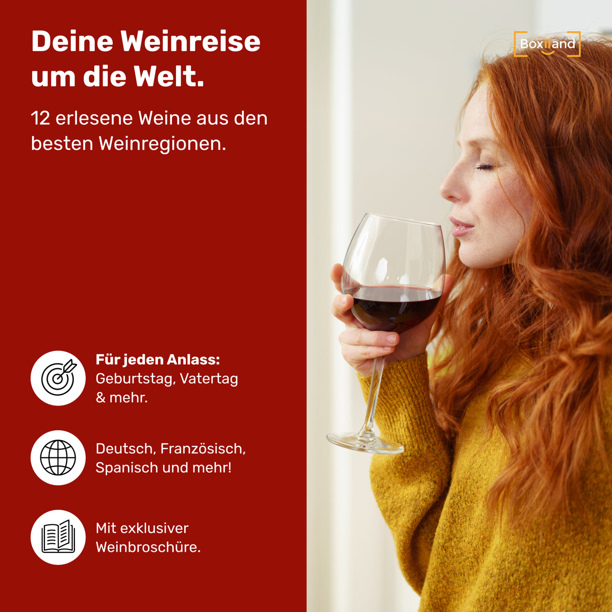 BOXILAND® Wein Geschenk Set [ERSTKLASSIGES WEINPROBE SET] - Weingeschenke für Frauen & Männer - Weinset Geschenk - Rotweine & Weißweine Set Geschenkbox - Wine Tasting Set Weinpaket Box (12x0,25l)