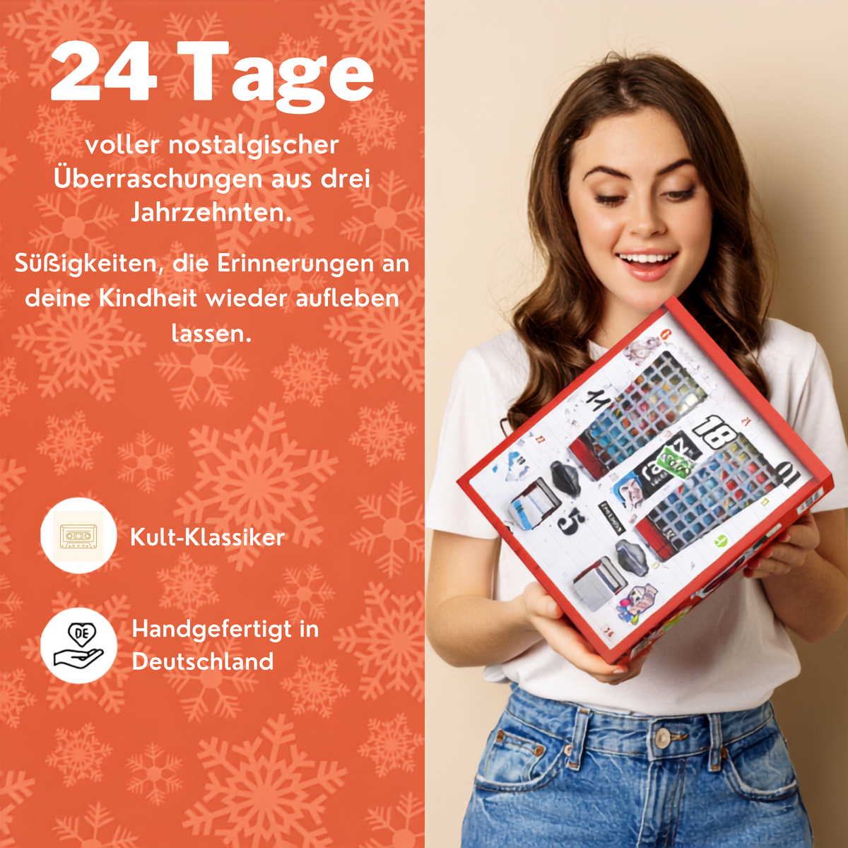 BOXILAND® Nostalgie Adventskalender 2026 mit 24 Retro-Süßigkeiten Klassiker