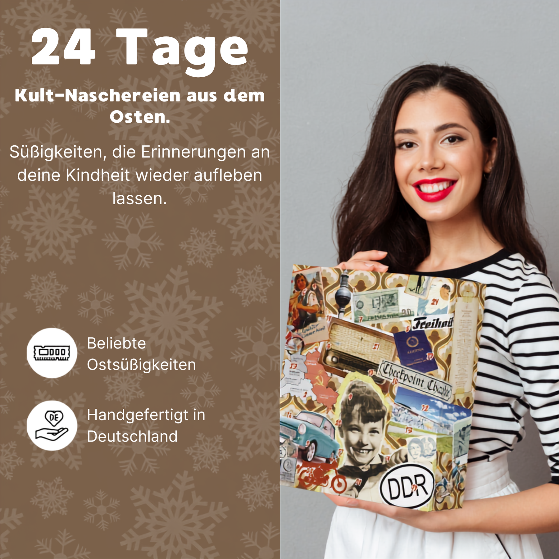 BOXILAND® Ostalgie DDR Adventskalender 2026 mit 24 Ostsüßigkeiten Klassiker