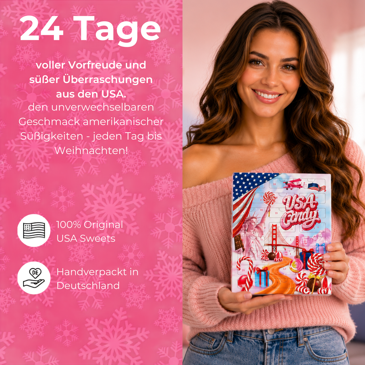 BOXILAND® US Sweets Adventskalender 2026 – 24 amerikanische Süßigkeiten USA