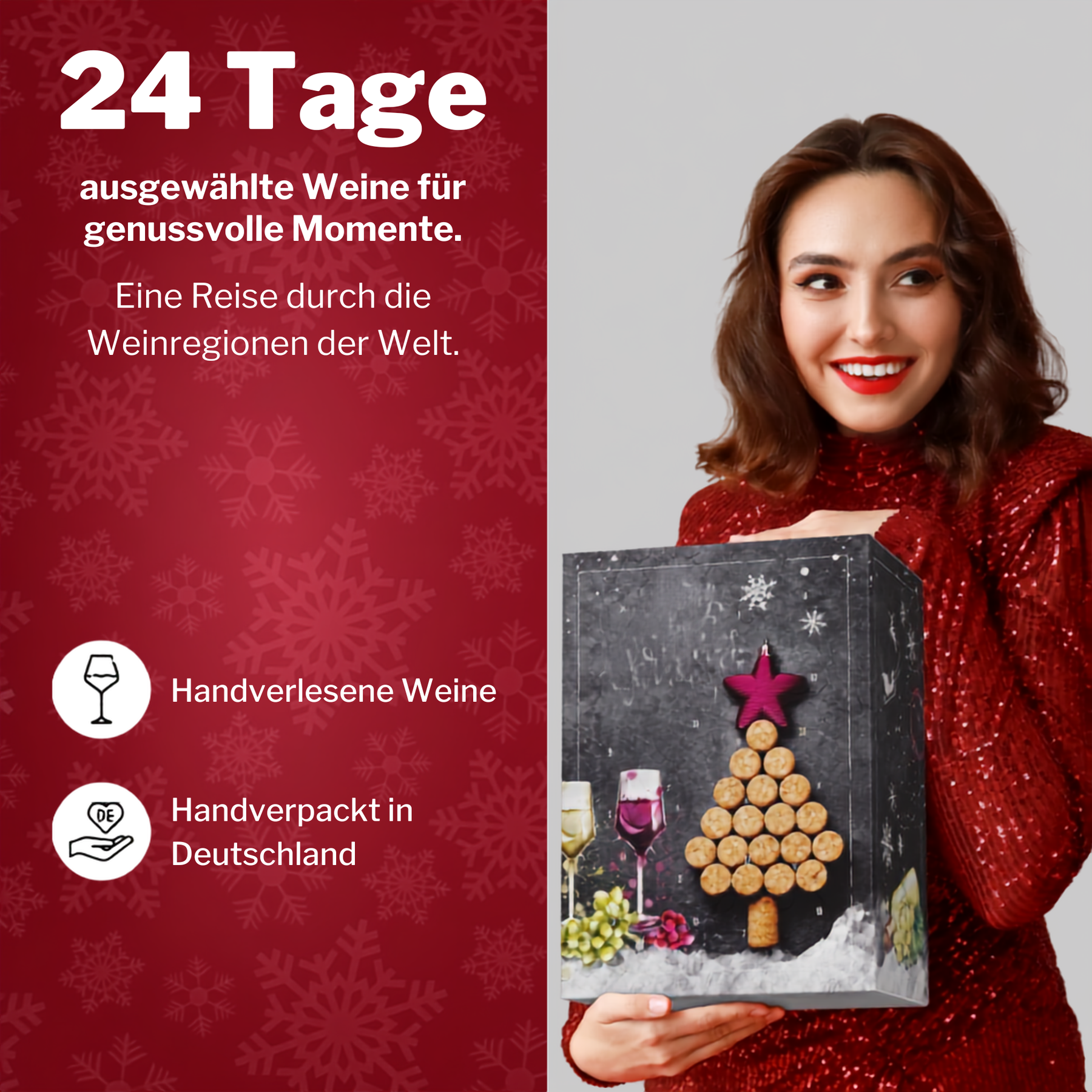BOXILAND® Wein Adventskalender 2026 – 24 Weine 0,25 l Rotwein Weißwein Rosé