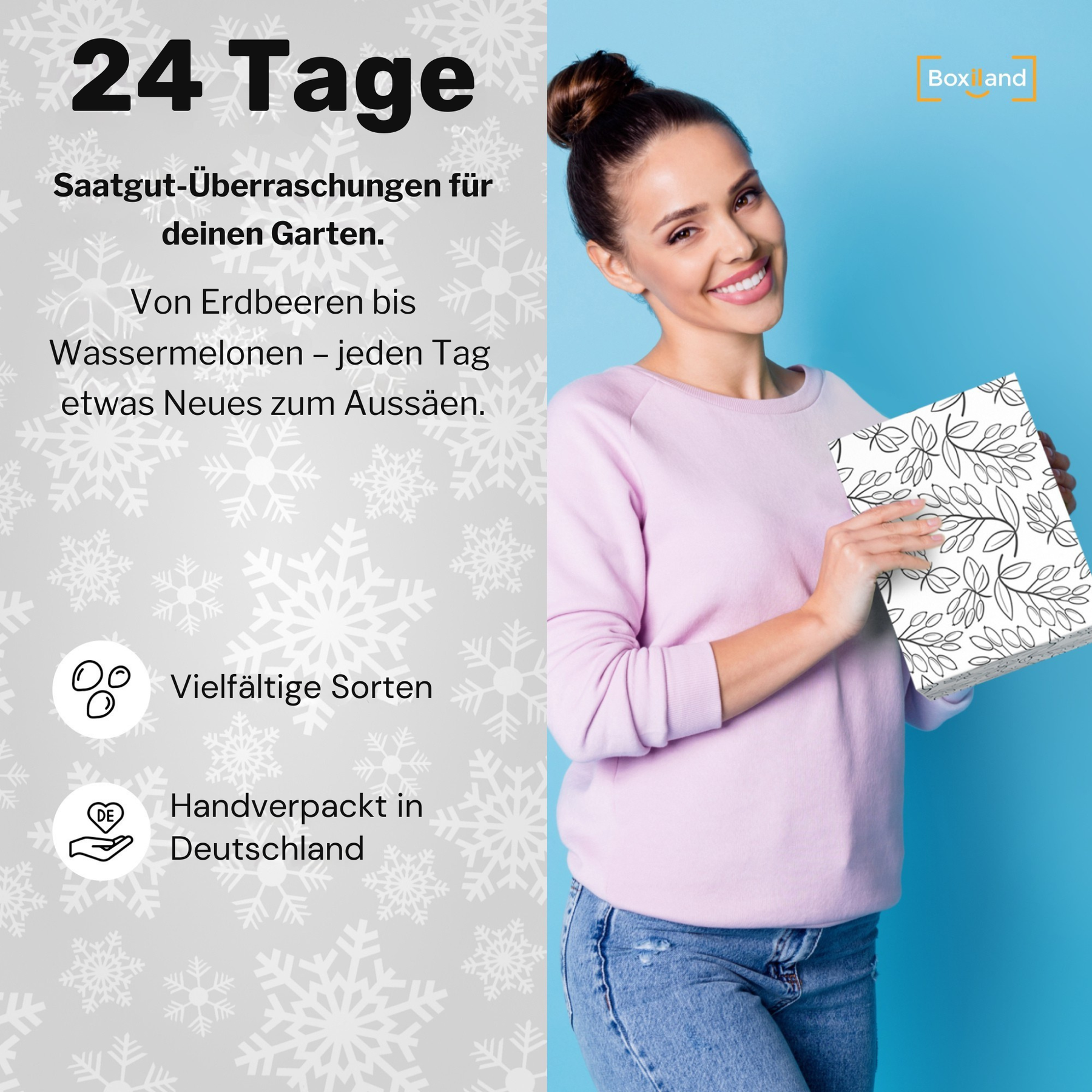 BOXILAND® Saatgut Adventskalender 2026 – 24 Sorten Gemüse Kräuter Obst