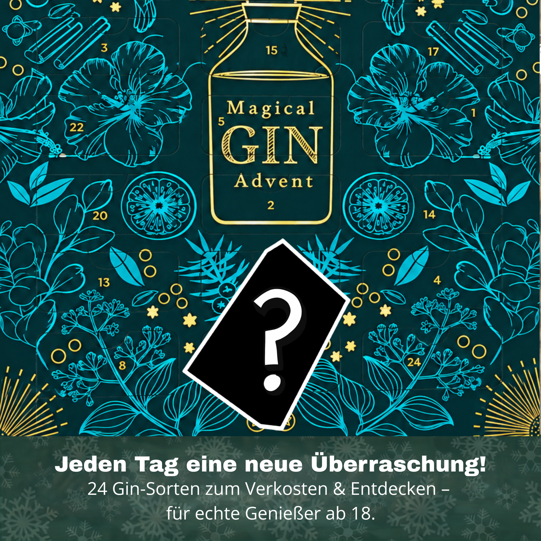 BOXILAND® Gin Adventskalender 2026 mit 24 Sorten à 0,02 l Gin-Tasting