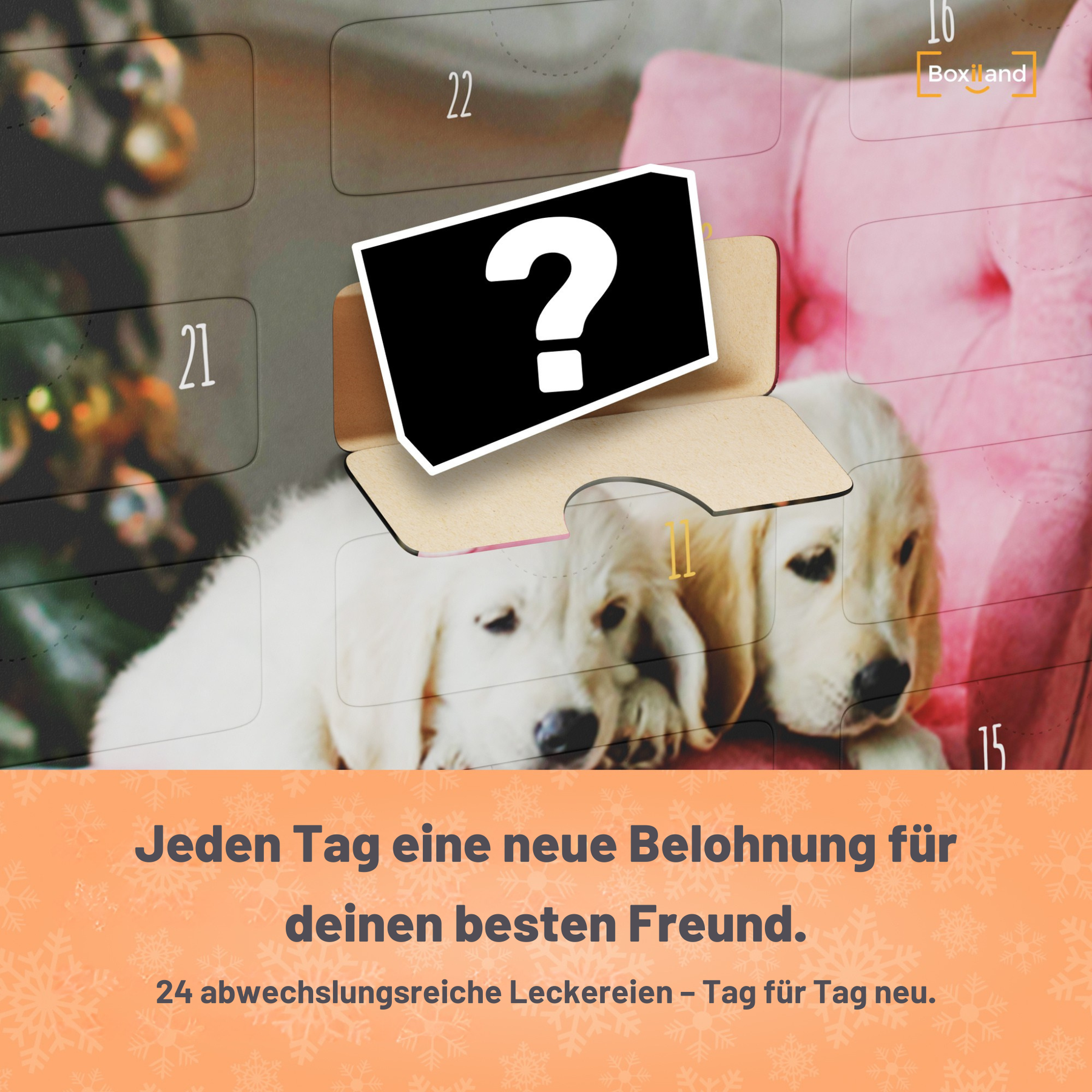 BOXILAND® Hunde-Adventskalender 2026 – 24 Hundesnacks Leckerli