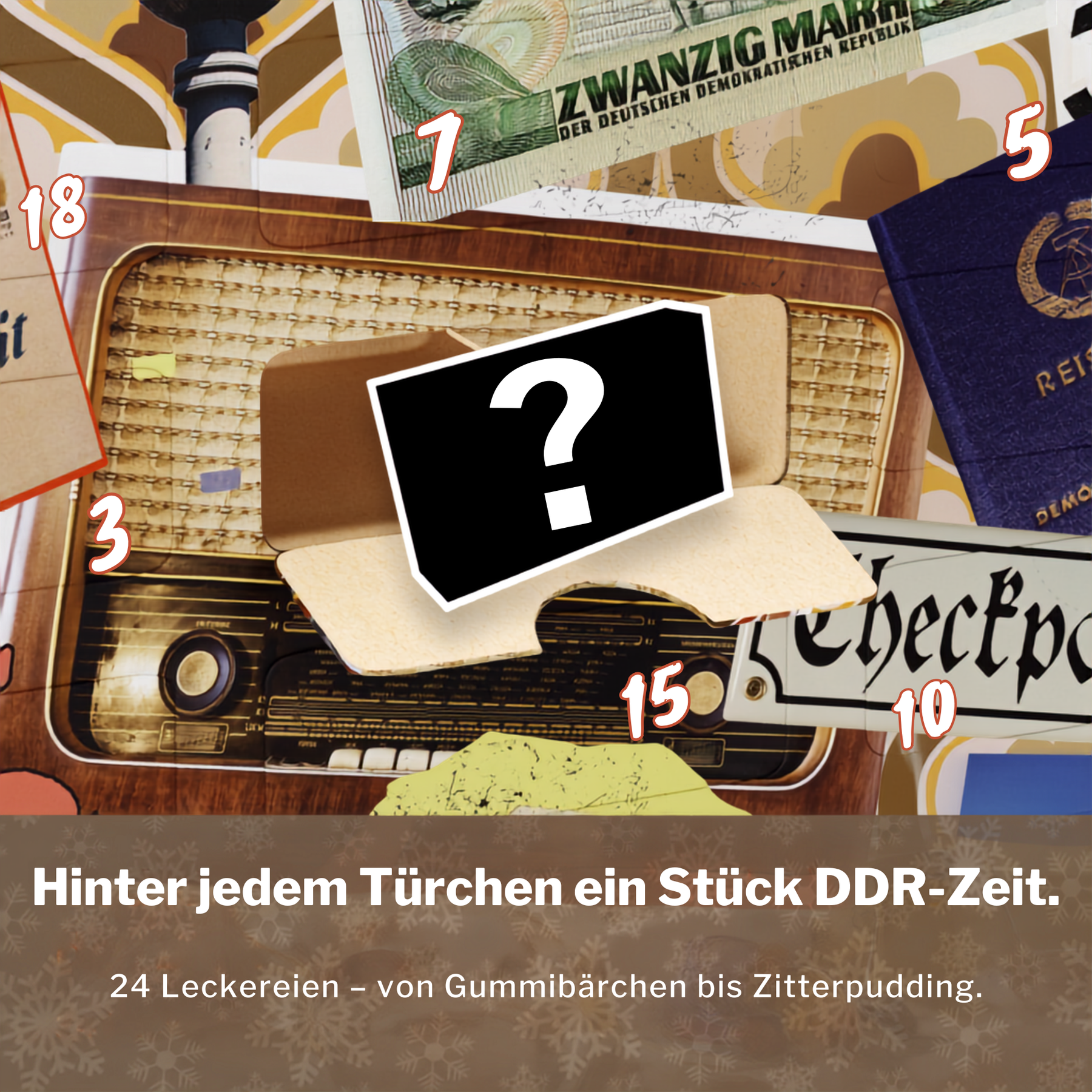BOXILAND® Ostalgie DDR Adventskalender 2026 mit 24 Ostsüßigkeiten Klassiker