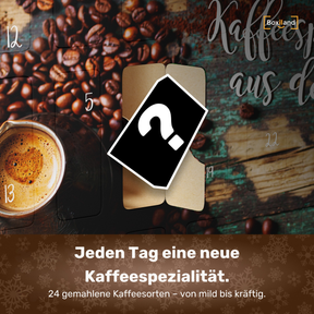 BOXILAND® Gemahlener Kaffee Adventskalender 2026 – 24 Sorten Fairtrade