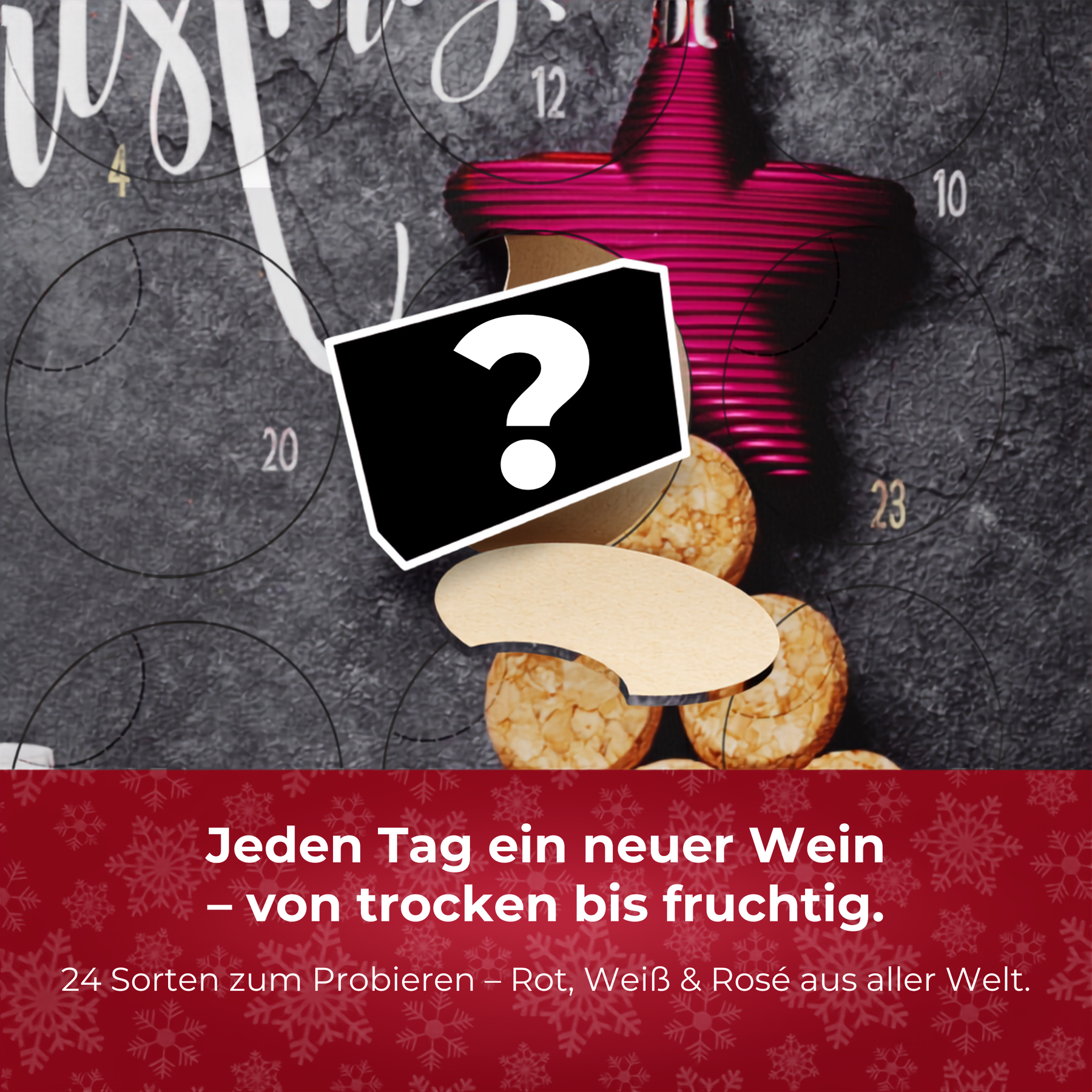 BOXILAND® Wein Adventskalender 2026 – 24 Weine 0,25 l Rotwein Weißwein Rosé