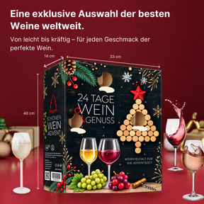 BOXILAND® Wein Adventskalender 2026 – 24 Weine 0,25 l Rotwein Weißwein Rosé
