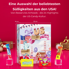 BOXILAND® US Sweets Adventskalender 2026 – 24 amerikanische Süßigkeiten USA