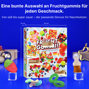 BOXILAND® Fruchtgummi Adventskalender 2026 – 24 Sorten süß & sauer Naschbox