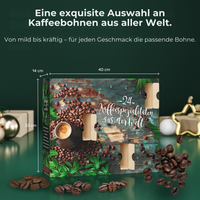 BOXILAND® Kaffee ganze Bohne Adventskalender 2026 mit 24 Sorten Fairtrade