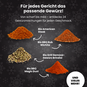 BOXILAND® BBQ Adventskalender 2026 – 24 Bio Grillgewürze & Rubs Gewürzsalze