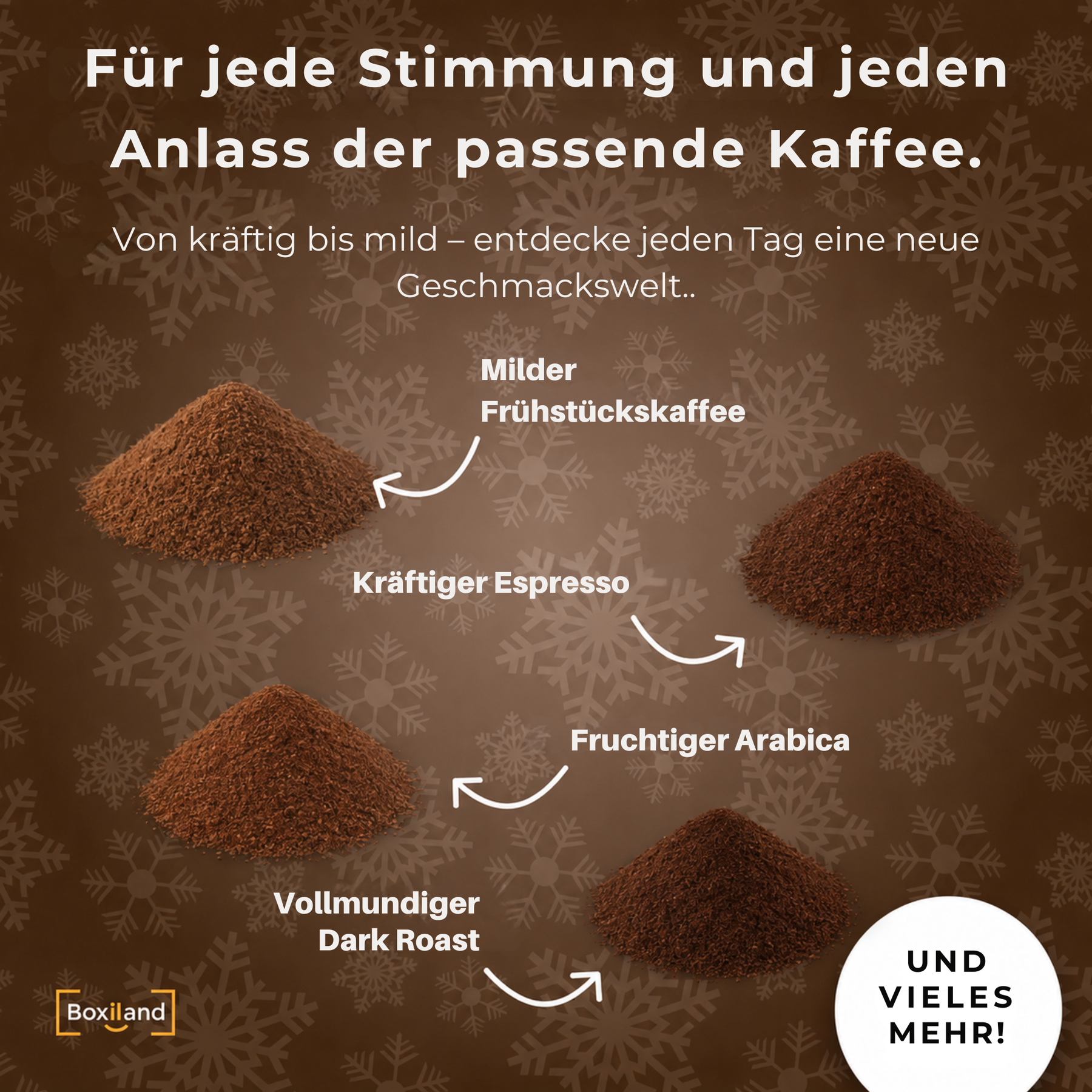 BOXILAND® Gemahlener Kaffee Adventskalender 2026 – 24 Sorten Fairtrade