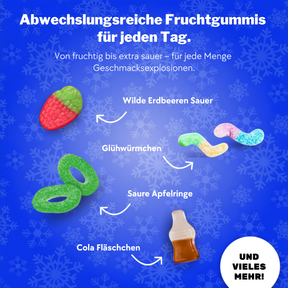BOXILAND® Fruchtgummi Adventskalender 2026 – 24 Sorten süß & sauer Naschbox