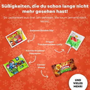 BOXILAND® Nostalgie Adventskalender 2026 mit 24 Retro-Süßigkeiten Klassiker