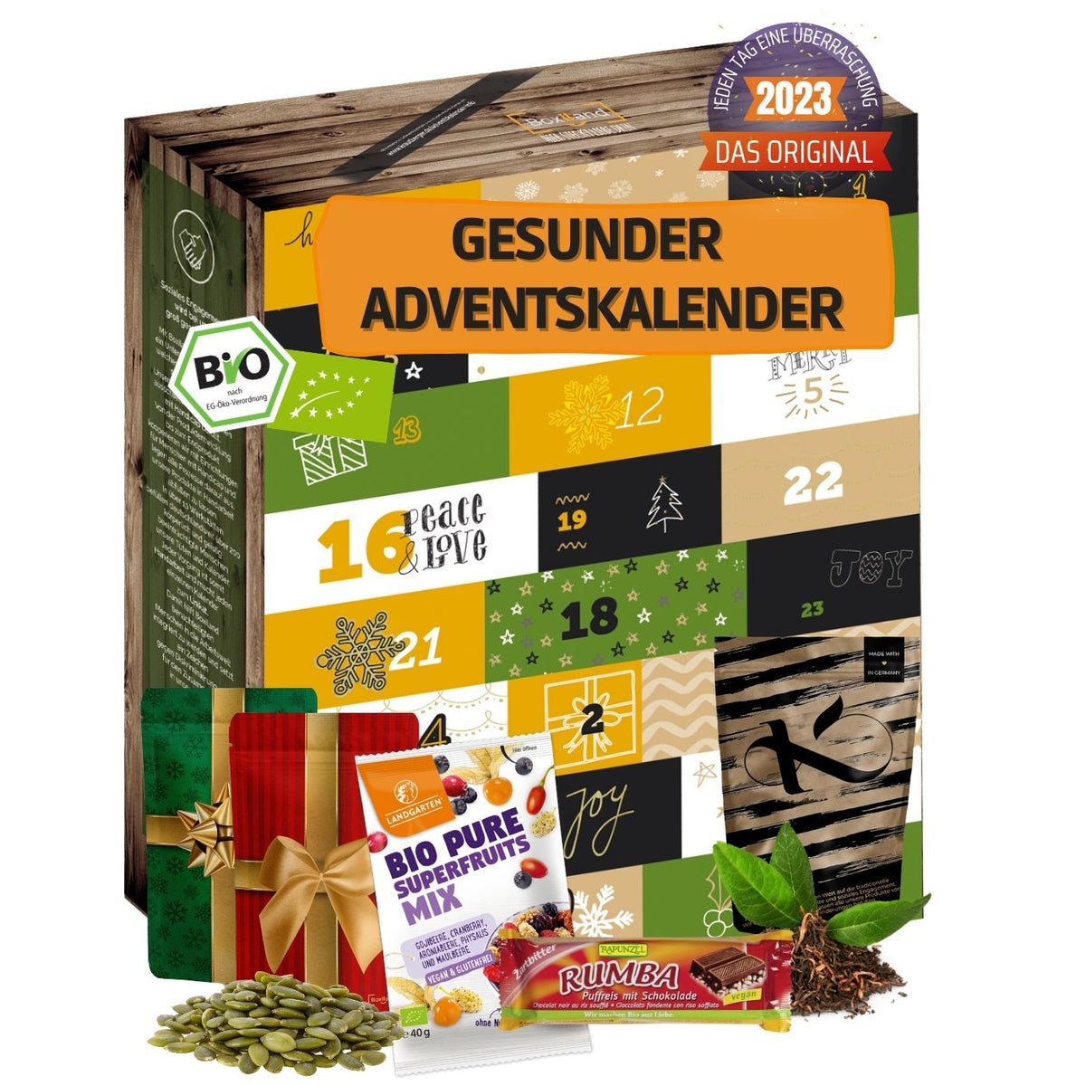 Adventskalender 2024 mit gesunden Snacks