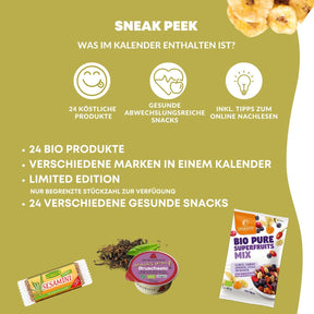 Adventskalender 2024 mit gesunden Snacks