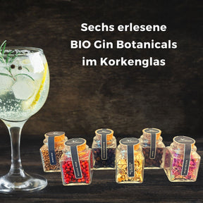 Gin Botanicals Geschenkbox I 6 Premium Gin Gewürze DIY Geschenk Premium Box Geschenk Gin Zusätze I Geschenkset Gin Gewürze in Bio-Qualität