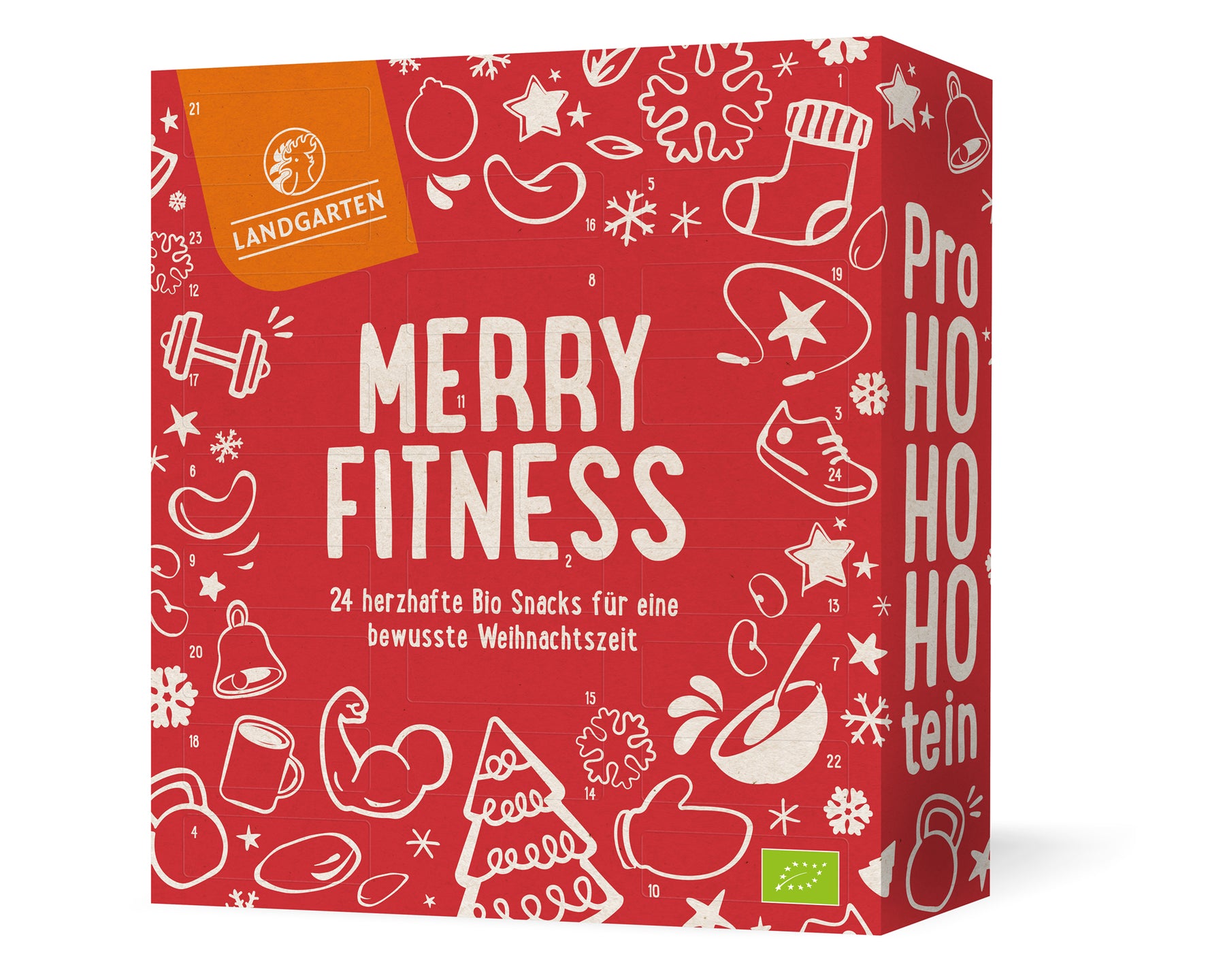 BIO Adventskalender 2025 Merry Fitness – herzhafte Snacküberraschungen | Nüsse, Saaten, Protein | Für Sportbegeisterte & bewusste Ernährung | Vegan, ballaststoffreich