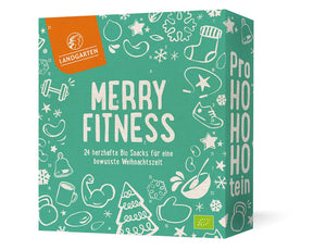 Merry Fitness Adventskalender 2026 mit 24 herzhaften Bio-Snacks vegan Nüsse